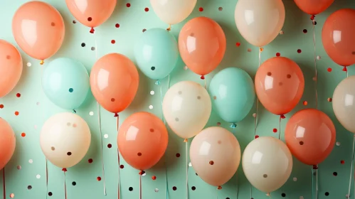 Colorful Festive Balloons and Confetti Background