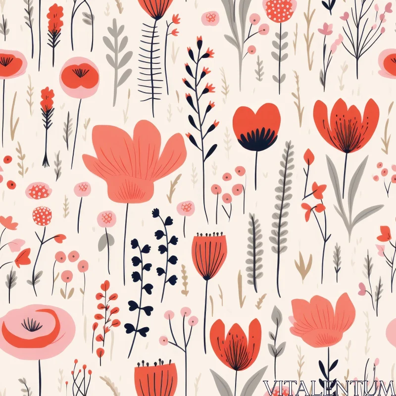 Elegant Floral Seamless Pattern for Fabric and Wallpaper AI Image