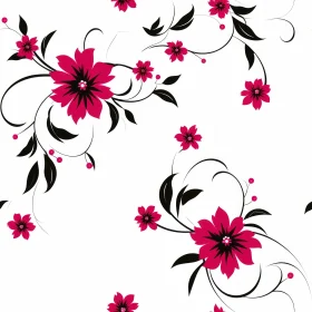 Elegant Floral Seamless Pattern on White Background
