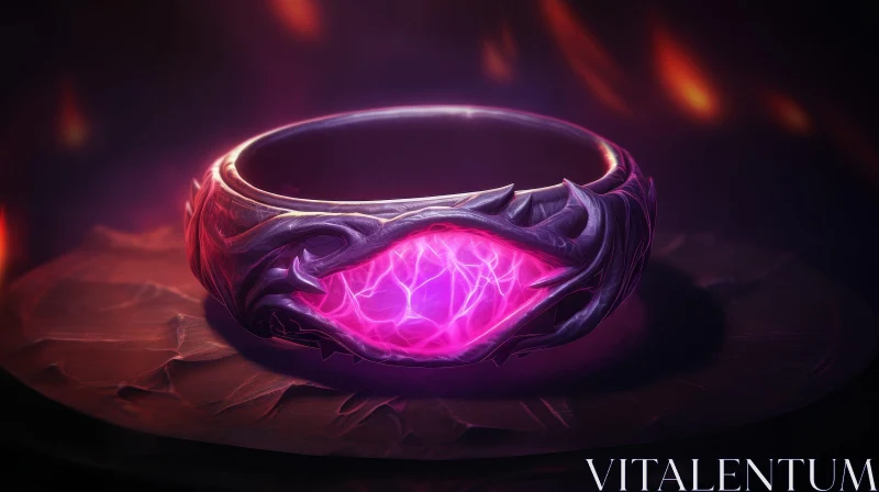 Enchanting Magical Ring with Glowing Crystal AI Image