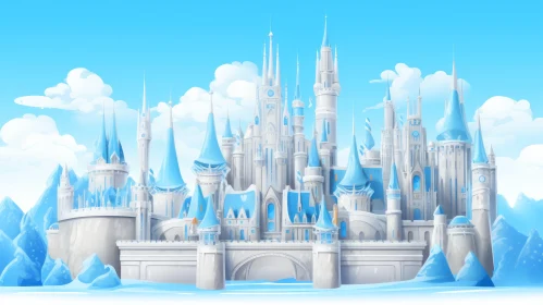 Majestic Ice Castle in Winter Wonderland