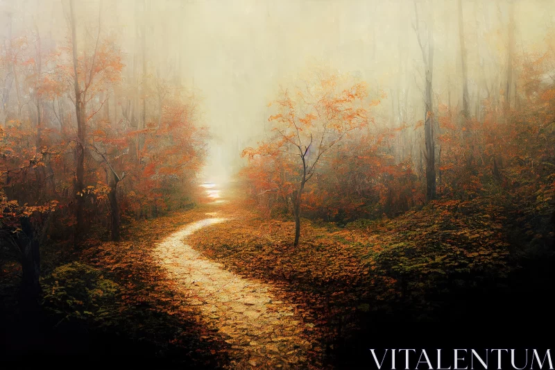 Ethereal Autumn Landscapes: A Captivating Realistic Fantasy Artwork AI Image
