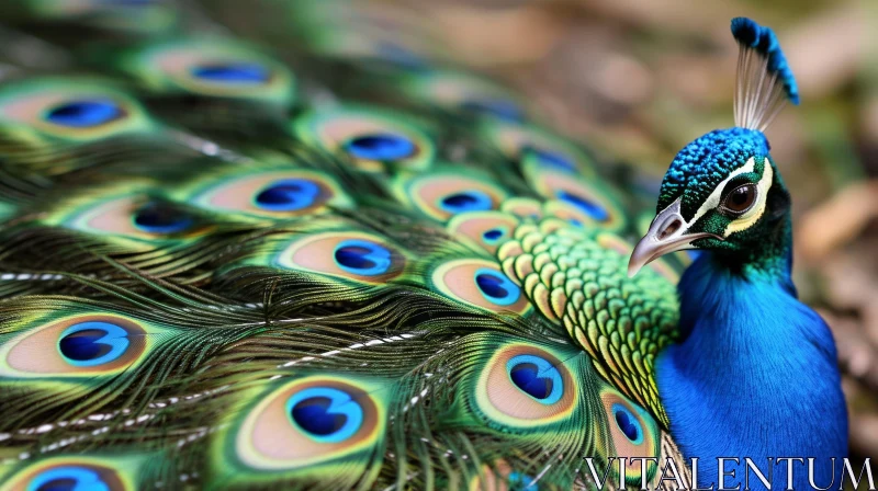 Exquisite Peacock Displaying Vibrant Feathers - Nature Photography AI Image