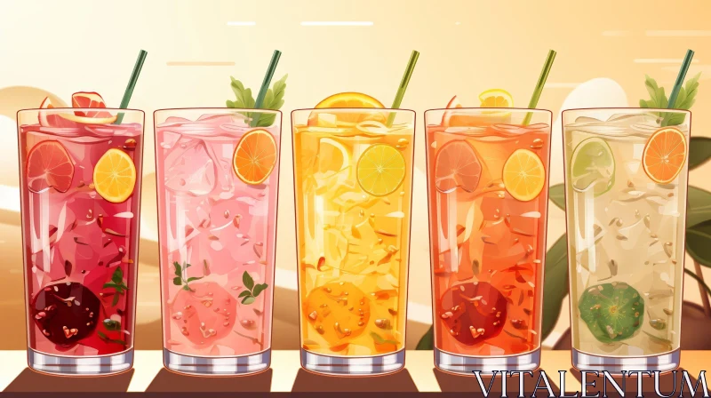 Refreshing Summer Drinks Collection AI Image