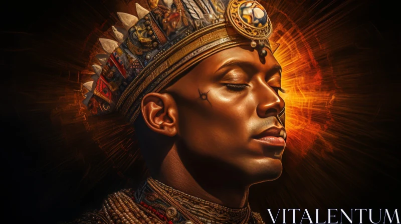 Serene African Man Portrait AI Image