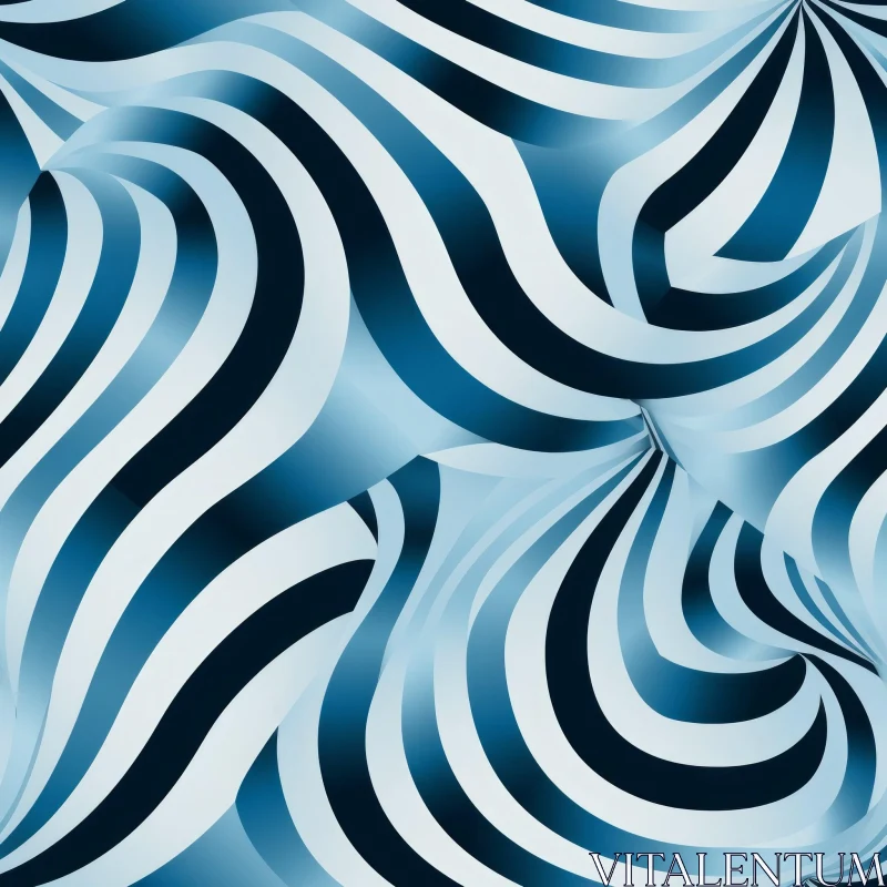 Stylish Blue and White Striped Pattern for Designs AI Image