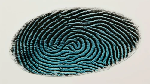 Blue Fingerprint with Spiral Pattern - Captivating Abstract Art