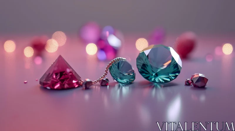 Captivating Gemstone Still Life: Sparkling Beauty in Color AI Image