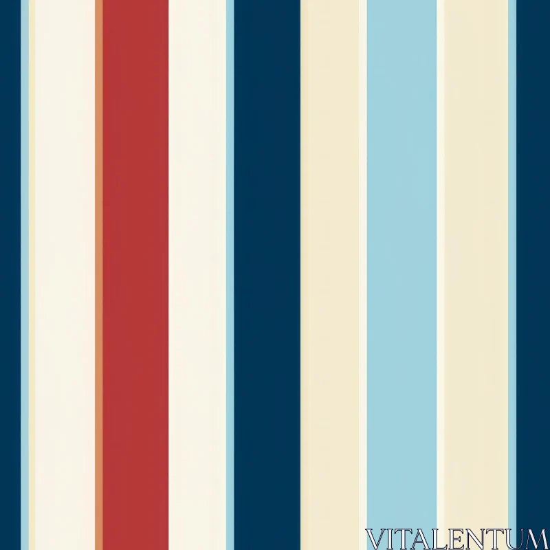 AI ART Elegant Vertical Stripes Pattern in Beige, Blue, Cream, Red