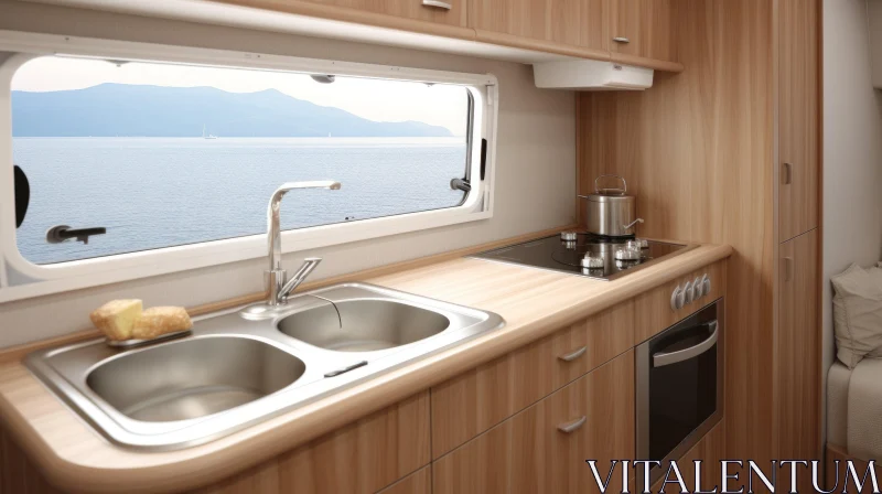 AI ART Modern Galley in Recreational Vehicle or Boat