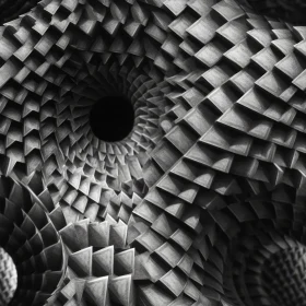 Monochrome Spiral Pattern Abstract Close-Up