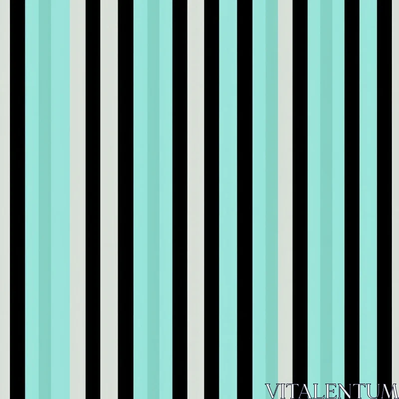 Turquoise, Black, Beige Vertical Stripes Pattern AI Image