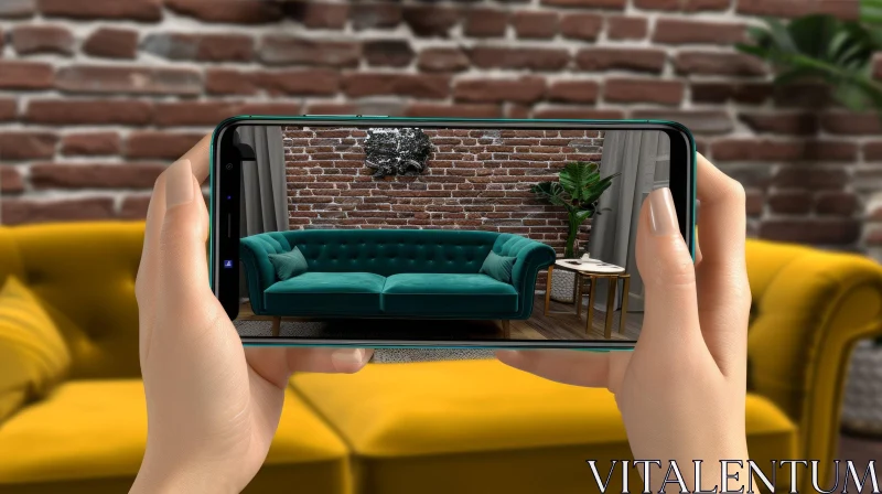 AI ART Exploring a Fascinating 3D Living Room Design with a Smartphone