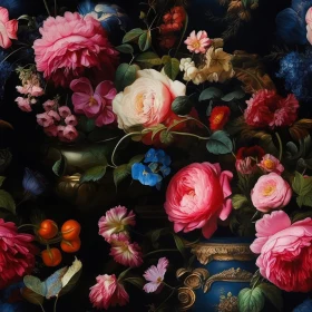 Exquisite Floral Still Life Painting Pattern