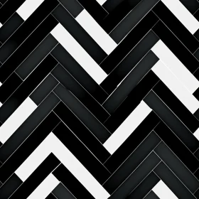 Classic Black & White Herringbone Parquet Pattern