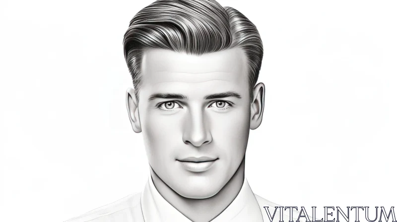 Confident Young Man Portrait in White Shirt AI Image