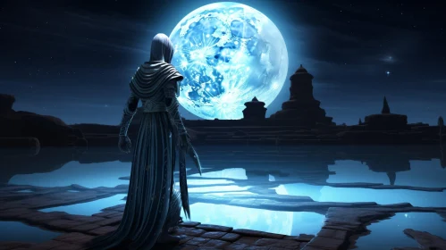 Enigmatic Fantasy Moonlit Scene
