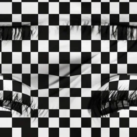 Checkered Pattern with Eyes - Neutral Expression