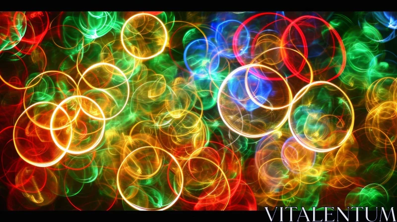 AI ART Colorful Abstract Pattern - Chaotic Circles - Captivating Art