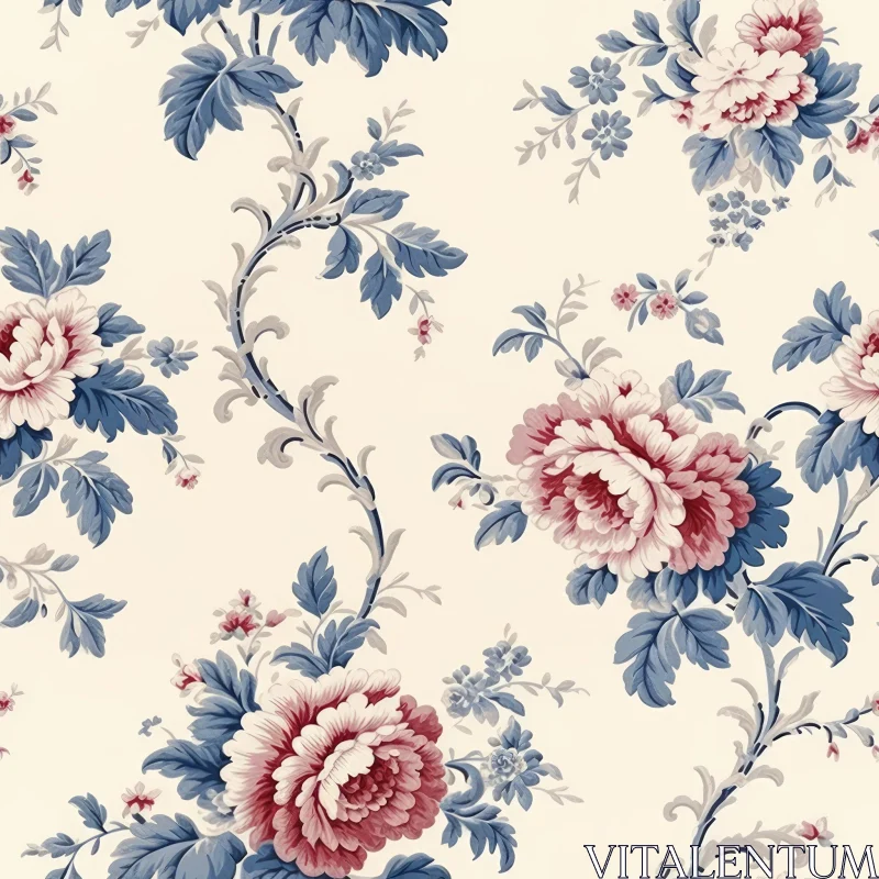 Elegant Floral Pattern for Backgrounds and Fabric Printing AI Image