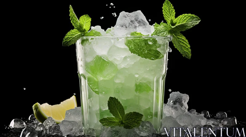 AI ART Refreshing Mojito Cocktail with Lime and Mint