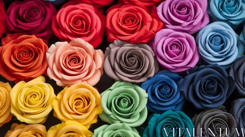 Silk Roses Variety - Colorful Grid Pattern AI Image