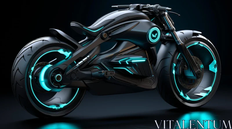 AI ART Sleek Futuristic Motorcycle - 3D Rendering