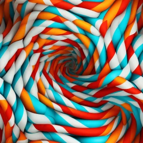 Twisted Candy Cane 3D Rendering