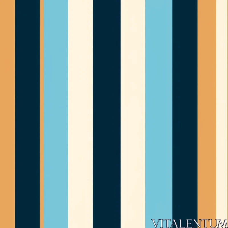 Geometric Vertical Stripes Pattern in Brown, Cream, Blue & Navy AI Image