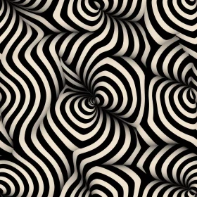 Monochrome Op Art Pattern - Seamless Vector Design