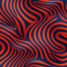 Red and Blue Wave Pattern - Seamless Design