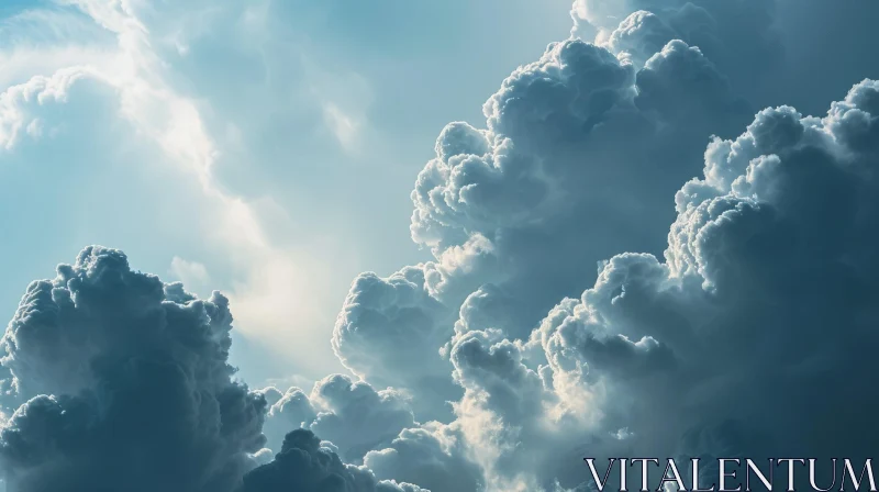 Serene Cloudscape - Peaceful Background Image AI Image