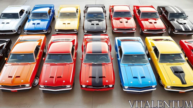 AI ART Vintage American Muscle Cars Collection