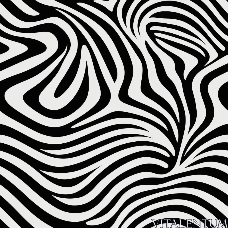 AI ART Zebra Stripes Seamless Pattern - Monochromatic Design
