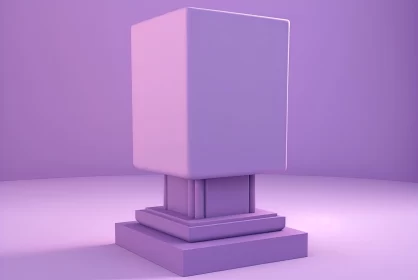 Abstract Column Model with Purple Background and Yellow Square