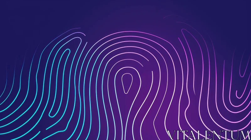 Blue and Purple Abstract Fingerprint Pattern Artwork AI Image