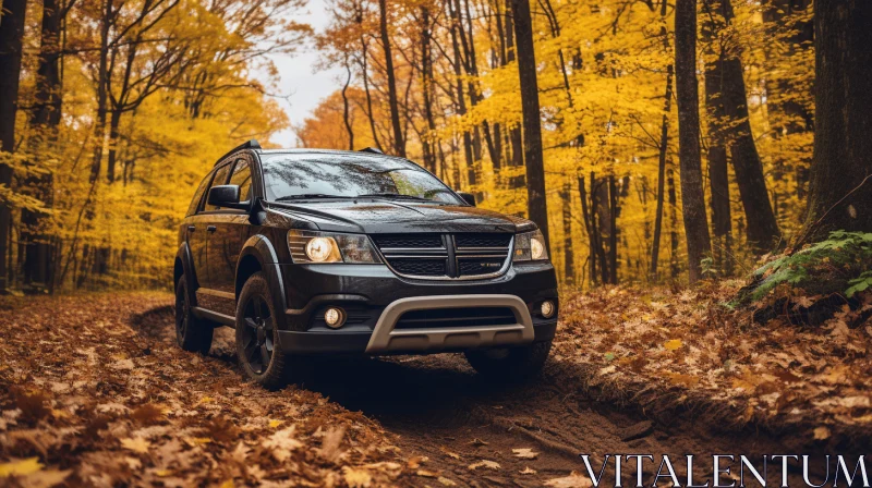 Captivating Dodge Journey in Autumn Forest | Engineering and Design AI Image