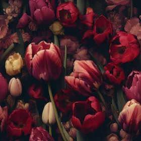 Red Tulip Floral Still Life