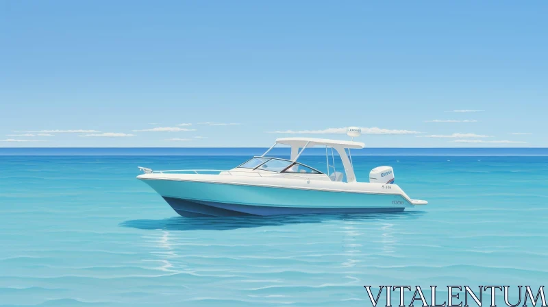 AI ART Serene Boat Painting at Sea