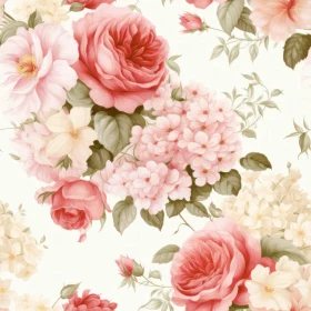 Elegant Floral Pattern - Soft Colors - Cream Background