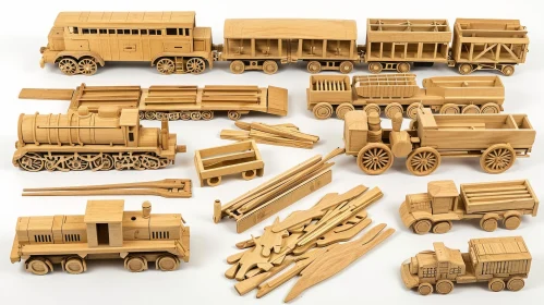 Enchanting Wooden Toy Trains and Cars Collection