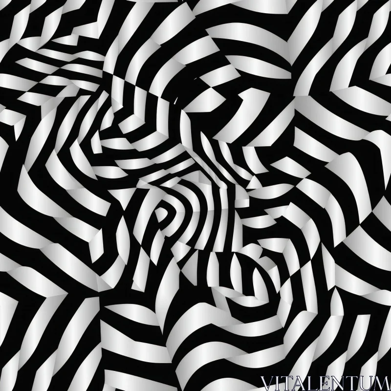 Monochrome Striped Pattern - Design Texture AI Image