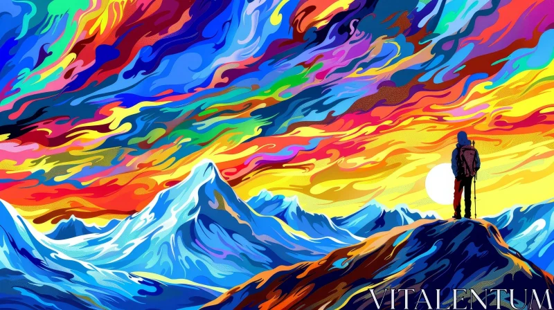 Mountain Landscape Digital Painting AI Image