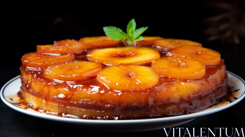 Delicious Pineapple Upside-Down Cake AI Image