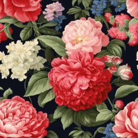 Vintage Floral Pattern on Dark Background