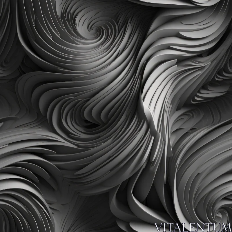 Black and White Abstract Flowing Pattern Background AI Image