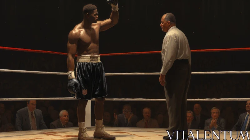 Boxing Match Victory Painting AI Image