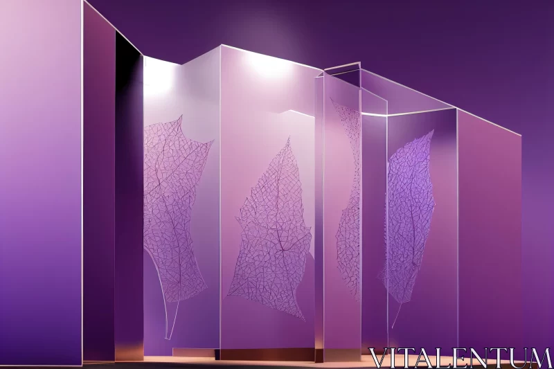Captivating Glass Display with Textured Leaves - Highly Detailed Environments AI Image