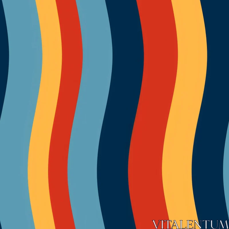 Colorful Wavy Retro Pattern - Design Element AI Image