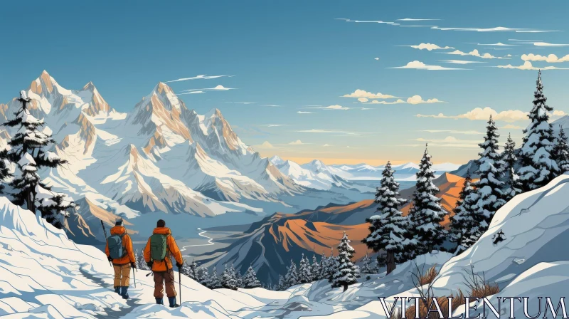 Breathtaking Snow-Capped Mountain Landscape AI Image